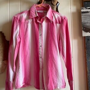 Vintage Wrangler Pink and White Striped Shirt